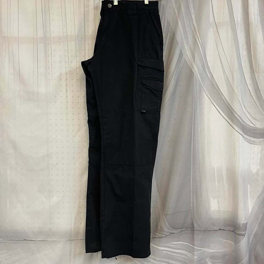 TRU-SPEC Y2K Size 14 Black Tactical Cargo Pants Raw Hem